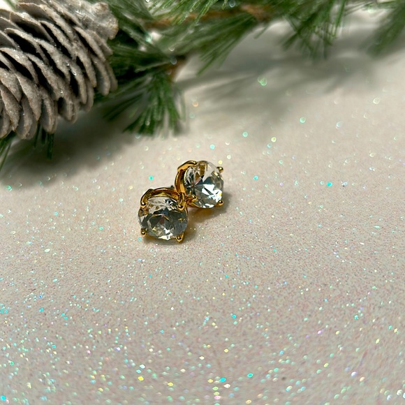 Kate Spade Gumdrop Studs Gold (Clear) NWT - Picture 4 of 13